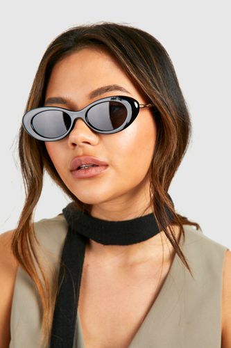 Womens Rounded Metal Trim Sunglasses - - One Size - boohoo - Modalova