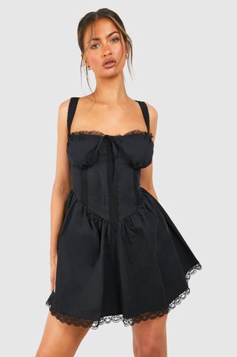 Womens Cotton Strappy Milkmaid Mini Dress - - 16 - boohoo - Modalova