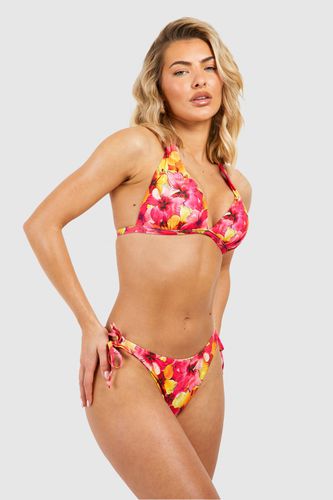 Womens Tropical Tie Side Bikini Brief - - 10 - boohoo - Modalova