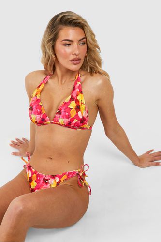 Womens Tropical Moulded Push Up Bikini Top - - 10 - boohoo - Modalova