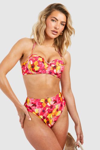Womens Tropical Padded Underwire Bikini Top - - 14 - boohoo - Modalova