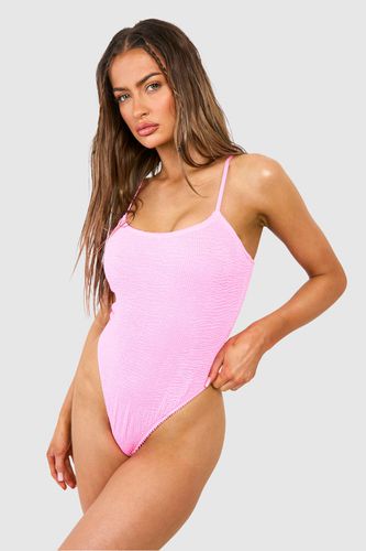 Womens Premium Crinkle Strappy Swimsuit - - 12 - boohoo - Modalova