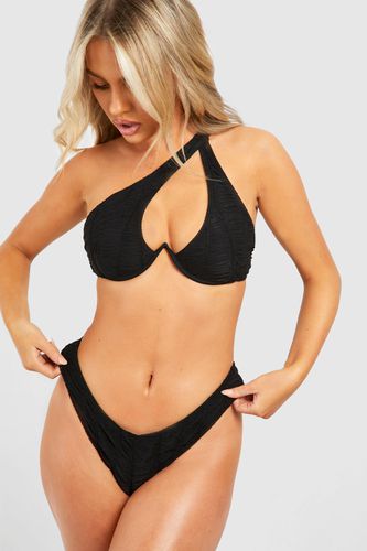 Womens Textured Hipster Bikini Brief - - 16 - boohoo - Modalova
