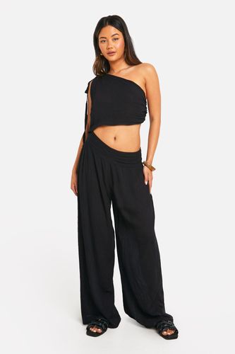 Womens Cheesecloth One Shoulder Cut Out Jumpsuit - - 10 - boohoo - Modalova