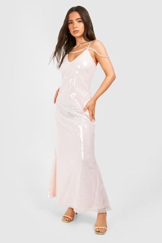 Womens Petite Strap Detail Sequin Maxi Dress - - 8 - boohoo - Modalova