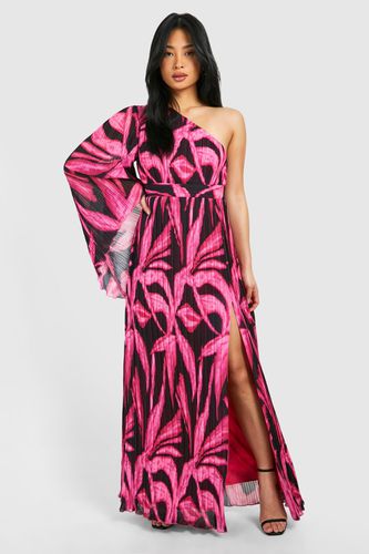 Womens Petite Extreme Sleeve Asymetric Floral Maxi Dress - - 12 - boohoo - Modalova