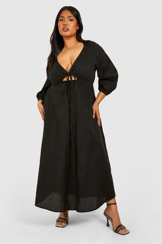 Womens Plus Linen Feel Cut Out Detail Midaxi Dress - - 20 - boohoo - Modalova