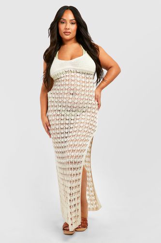 Womens Plus Crochet Strappy Beach Maxi Dress - - 20 - boohoo - Modalova