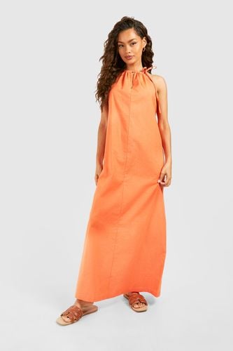 Womens Linen Strappy Maxi Dress - - 16 - boohoo - Modalova