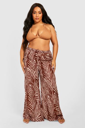 Womens Plus Printed Beach Trouser - - 16 - boohoo - Modalova