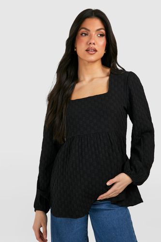 Womens Maternity Textured Smock Top - - 12 - boohoo - Modalova