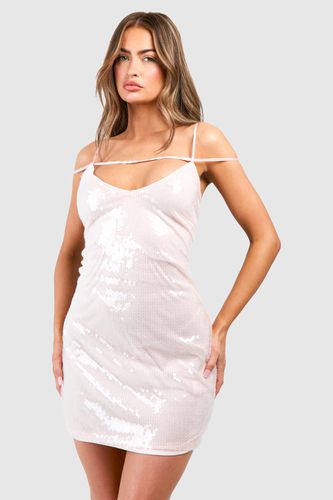 Womens Sequin Strappy Mini Slip Dress - - 10 - boohoo - Modalova