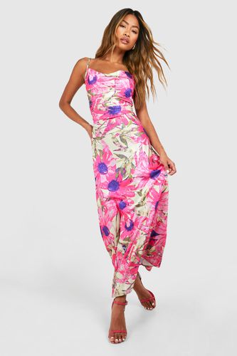 Womens Floral Maxi Slip Dress - - 10 - boohoo - Modalova