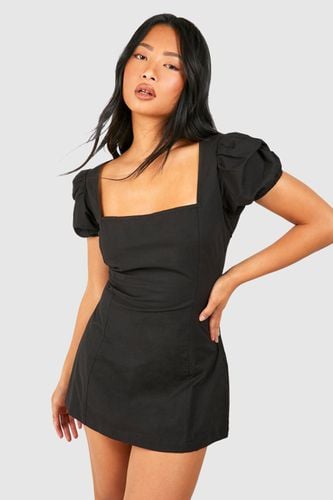 Womens Petite Puff Sleeve Mini Dress - - 10 - boohoo - Modalova