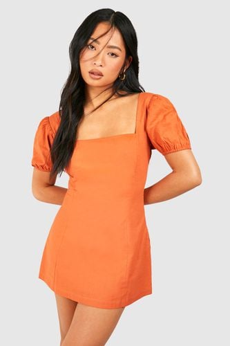 Womens Petite Puff Sleeve Mini Dress - - 10 - boohoo - Modalova