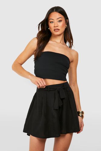 Womens Tall Woven Tie Belted Flippy Short - - 16 - boohoo - Modalova