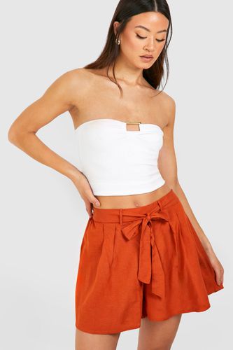 Womens Tall Woven Tie Belted Flippy Short - - 14 - boohoo - Modalova