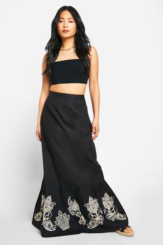 Womens Petite Embroidery Maxi Skirt - - 6 - boohoo - Modalova