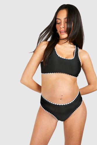 Womens Maternity Contrast High Waisted Bikini Set - - 12 - boohoo - Modalova