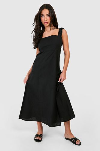 Womens Petite Linen Midaxi Dress - - 10 - boohoo - Modalova