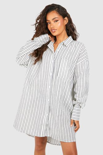 Womens Stripe Ultimate Oversized Shirt Dress - - 10 - boohoo - Modalova