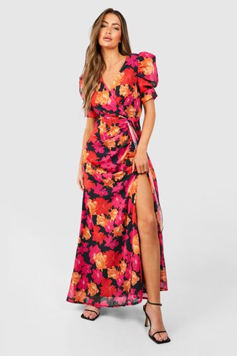 Womens Floral Print Wrap Maxi Dress - - 10 - boohoo - Modalova
