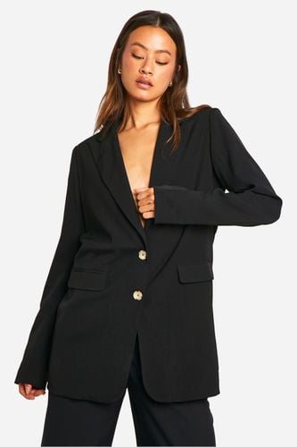 Womens Tall Woven Contrast Button Oversized Blazer - - 10 - boohoo - Modalova