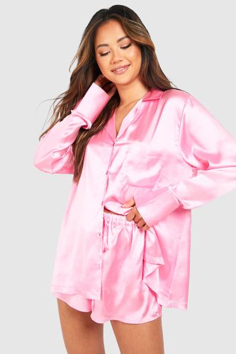 Womens Oversized Short Pyjama Set - 10 - boohoo - Modalova