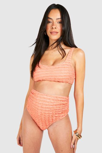 Womens Maternity Textured Ruffle High Waist Bikini Set - - 10 - boohoo - Modalova