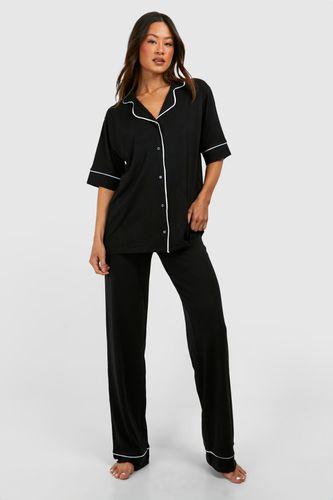 Womens Tall Jersey Piping Trouser Pj Set - - 12 - boohoo - Modalova