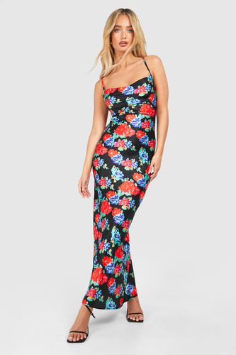 Womens Cowl Neck Floral Maxi Slip Dress - - 8 - boohoo - Modalova