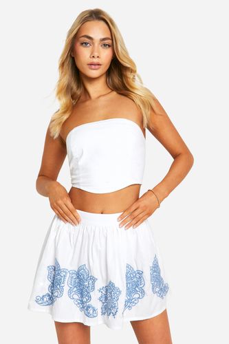 Womens Embroidered Full Mini Skirt - - 10 - boohoo - Modalova
