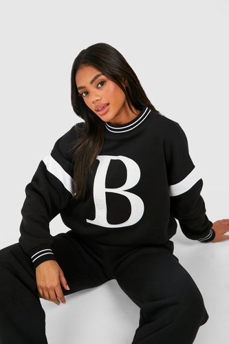 Womens B Slogan Oversized Sweatshirt - - L - boohoo - Modalova