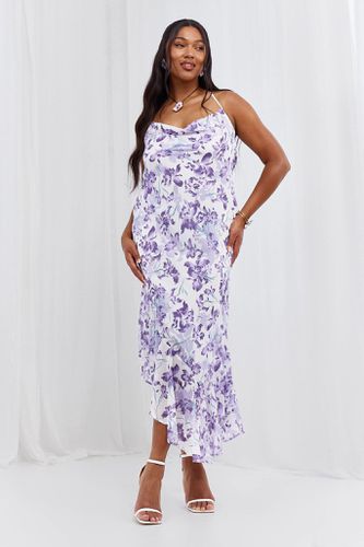 Womens Plus Floral Cowl Back Asymmetric Maxi Dress - - 20 - boohoo - Modalova