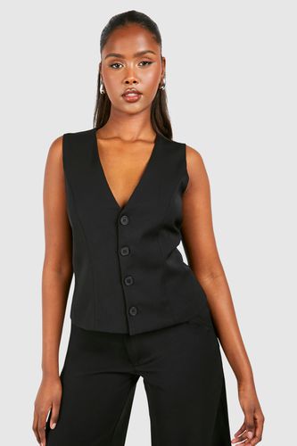 Womens Contrast Button Fitted Waistcoat - - 14 - boohoo - Modalova