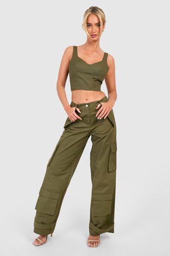 Womens Multi Pocket Cargo Trousers - - 12 - boohoo - Modalova
