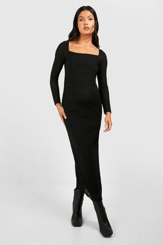 Womens Maternity Textured Rib Square Neck Midaxi Dress - - 12 - boohoo - Modalova