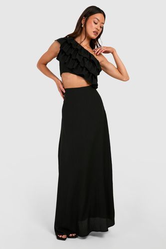Womens Tall Woven Textured Frill One Shoulder Maxi Dress - - 12 - boohoo - Modalova