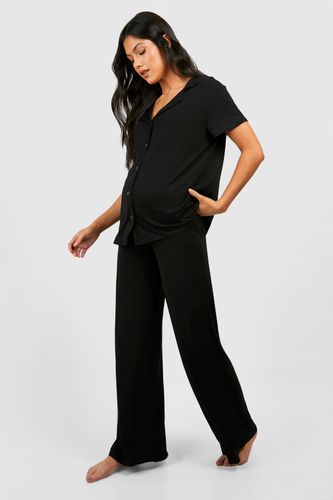 Womens Maternity Short Sleeve Peached Jersey Trouser Set - - 14 - boohoo - Modalova