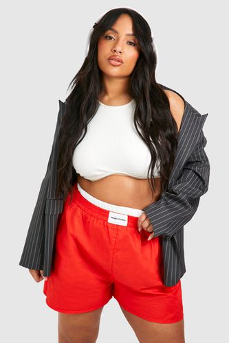 Womens Plus Woven Contrast Waistband Shorts - - 26 - boohoo - Modalova