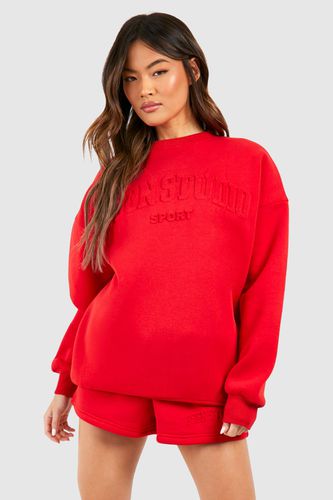 Womens Dsgn Studio Embossed Oversized Sweatshirt - - XS - boohoo - Modalova