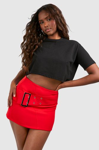 Womens Soft Touch Belted Micro Mini Skirt - - 10 - boohoo - Modalova