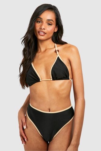Womens Tall Contrast Trim Detail Bikini Set - - 18 - boohoo - Modalova
