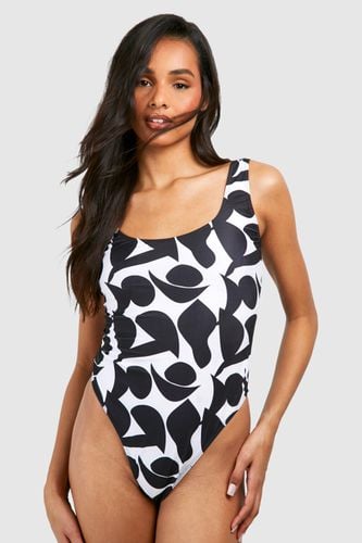 Womens Tall Mono Print Swimsuit - - 10 - boohoo - Modalova