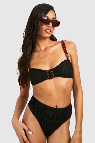 Womens Tall Textured Buckle Detail Bikini Set - - 12 - boohoo - Modalova