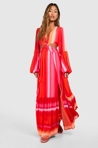 Womens Ombre Print Cut Out Maxi Dress - - 12 - boohoo - Modalova
