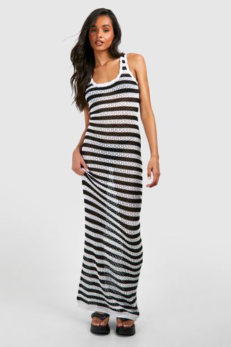 Womens Tall Stripe Crochet Beach Maxi Dress - - 12 - boohoo - Modalova