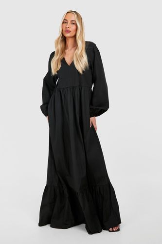 Womens Tall Cotton Poplin Tiered Maxi Dress - - 8 - boohoo - Modalova