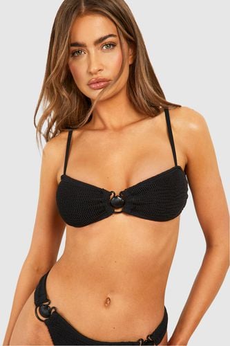 Womens Shell Crinkle Strappy Bikini Top - - 10 - boohoo - Modalova