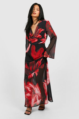 Womens Petite Bold Floral Cowl Detail Maxi Dress - - 14 - boohoo - Modalova